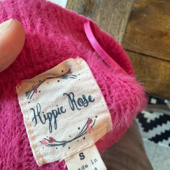 Hippie Rose Womens Ribbed-Knit Eyelash Pullover Sweater, Pink - Picture 3 of 4